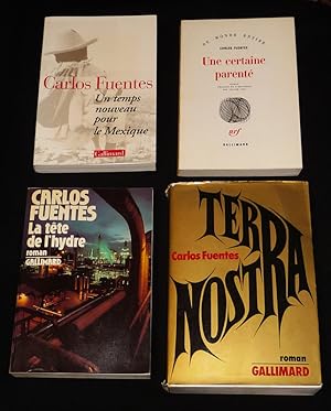 Imagen del vendedor de Lot de 4 ouvrages de Carlos Fuentes : Un temps nouveau pour le Mexique - La Tte de l'Hydre - Une certaine parent - Terra Nostra (4 volumes) a la venta por Abraxas-libris