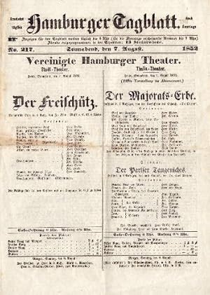 Seller image for Hamburger Tagblatt. Vereinigte Hamburger Theater. for sale by Antiquariat Heinz Tessin