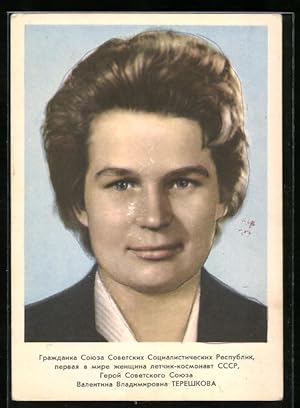 Bild des Verkufers fr Ansichtskarte Walentina Tereschkowa, erste Frau im Weltraum zum Verkauf von Bartko-Reher