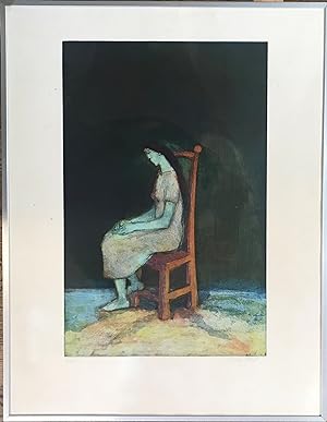 Bild des Verkufers fr Roter Stuhl. Vernis mou, sucre Aquatinta-Radierung. zum Verkauf von Biblion Antiquariat