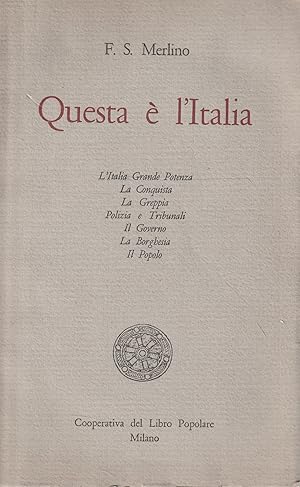 Seller image for Questa   l'Italia di F.S Merlino for sale by Messinissa libri