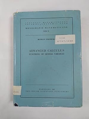 Seller image for ADAVANCED CALCULUS. FUNCTIONS OF SEVERAL VARIABLES. for sale by TraperaDeKlaus