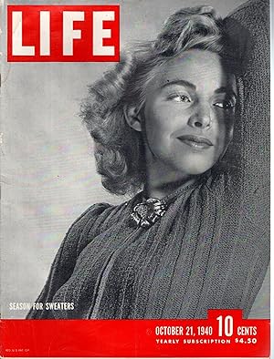 Image du vendeur pour Life Magazine, Volume 9. No. 17: October 21, 1940 mis en vente par Dorley House Books, Inc.