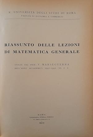 Riassunto delle lezioni di matematica generale