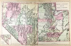 Seller image for County and Township Map of Utah and Nevada [with inset] Southern Portion of Nevada for sale by Kaaterskill Books, ABAA/ILAB