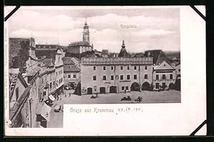 Ansichtskarte Krumau / Cesky Krumlov, Ringplatz mit Schloss