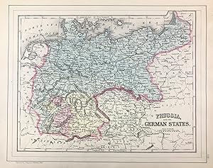 Seller image for [Map] Prussia, and the German States [verso with] Map of the Austrian Empire, Italian States. Turkey in Europe, and Greece [with inset] Maltese Islands for sale by Kaaterskill Books, ABAA/ILAB