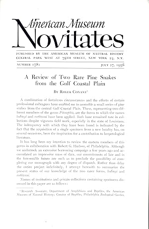 Immagine del venditore per A review of two rare Pine snakes from the Gulf Coastal Plain. venduto da Frank's Duplicate Books