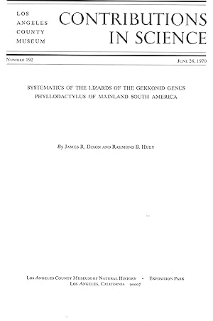 Immagine del venditore per Systematic status of the Colubrid snake, Leptodeira discolor Gunther. venduto da Frank's Duplicate Books