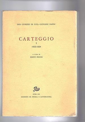Imagen del vendedor de Carteggio I 1922 - 1929, a ccura di Mario Picchi. a la venta por Libreria Gull