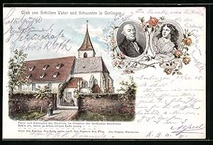 Bild des Verkufers fr Lithographie Gerlingen, Grab von Schiller`s Vater und Schwester zum Verkauf von Bartko-Reher