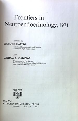 Seller image for Frontiers in Neuroendocrinology; for sale by books4less (Versandantiquariat Petra Gros GmbH & Co. KG)
