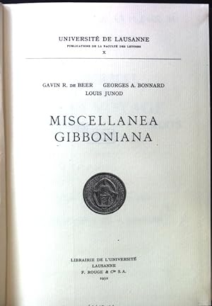 Miscellanea Gibboniana; Publications de la Faculte des Lettres; 10;