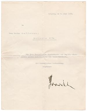 Bild des Verkufers fr Rare typed letter signed by the resistance fighter zum Verkauf von Andreas Wiemer Historical Autographs
