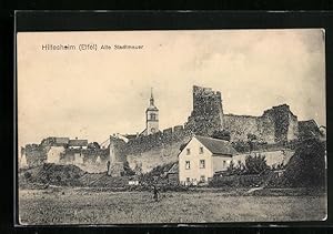 Ansichtskarte Hillesheim /Eifel, Panorama mit alter Stadtmauer