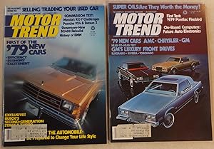 1978 MOTOR TREND MAGAZINES SEPT OCT 1979 NEW CARS FIREBIRD RIVIERA MUSTANG COBRA