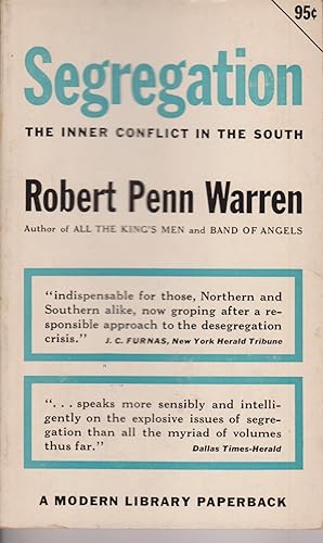 Bild des Verkufers fr Segregation The Inner Conflict In The South zum Verkauf von Robinson Street Books, IOBA