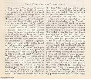 Seller image for More Worcestershire Superstitions, by J. Noake. An original essay from The Gentleman's Magazine, 1856. for sale by Cosmo Books