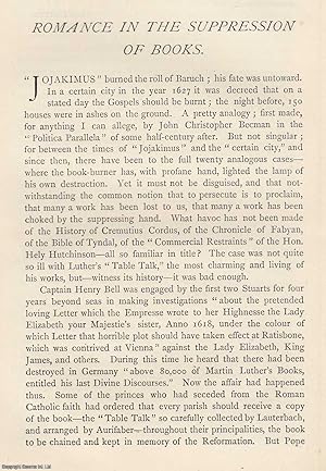 Seller image for Romance in the Suppression of Books, by W.H. Olding. An original essay from The Gentleman's Magazine, 1884. for sale by Cosmo Books