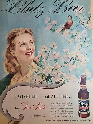 Seller image for Advertisement for Blatz Beer "Springtime.and all Time.for Good Taste" for sale by Hammonds Antiques & Books