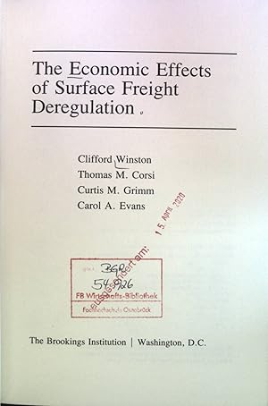 Imagen del vendedor de The Economic Effects of Surface Freight Deregulation a la venta por books4less (Versandantiquariat Petra Gros GmbH & Co. KG)