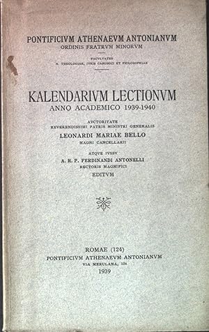 Bild des Verkufers fr Kalendarium Lectionum Anno Academico 1939-1940. zum Verkauf von books4less (Versandantiquariat Petra Gros GmbH & Co. KG)