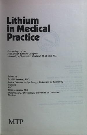 Seller image for Lithium in Medical Practice for sale by books4less (Versandantiquariat Petra Gros GmbH & Co. KG)