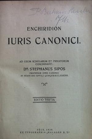 Seller image for Enchiridion Iuris Canonici. for sale by books4less (Versandantiquariat Petra Gros GmbH & Co. KG)