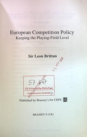 Bild des Verkufers fr European Competition Policy: Keeping the Playing-Field Level zum Verkauf von books4less (Versandantiquariat Petra Gros GmbH & Co. KG)