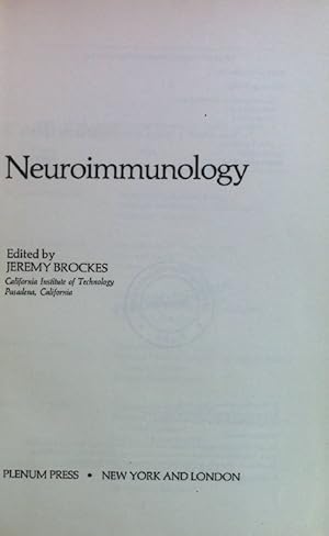 Bild des Verkufers fr Neuroimmunology. zum Verkauf von books4less (Versandantiquariat Petra Gros GmbH & Co. KG)