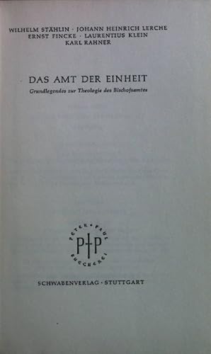 Bild des Verkufers fr Das Amt der Einheit. zum Verkauf von books4less (Versandantiquariat Petra Gros GmbH & Co. KG)