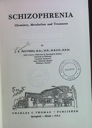 Bild des Verkufers fr Schizophrenia: Chemistry, Metabolism and Treatment. zum Verkauf von books4less (Versandantiquariat Petra Gros GmbH & Co. KG)