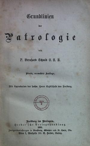 Bild des Verkufers fr Grundlinien der Patrologie. zum Verkauf von books4less (Versandantiquariat Petra Gros GmbH & Co. KG)