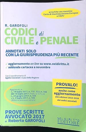 Bild des Verkufers fr Codici di civile e penale zum Verkauf von Librodifaccia