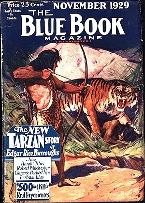 The Blue Book Magazine Vol. 50 No. 1 / November, 1929 / "The New Tarzan Story by Edgar Rice Burro...