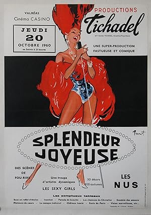 "TICHADEL : SPLENDEUR JOYEUSE 1960" Affiche originale entoilée / Litho par BRENOT / IMP. R. DELIG...
