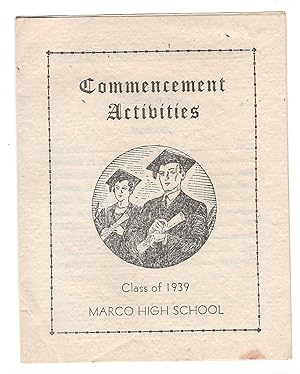MARCO INDIANA HIGH SCHOOL CLASS OF 1939 COMMENCEMENT ACTIVITIES GREENE COUNTY