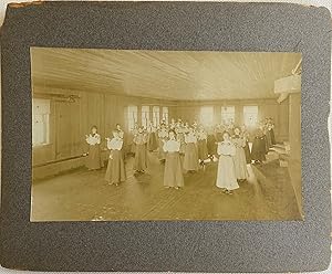 Original Early Albumen Photograph of Women Weight Lifting