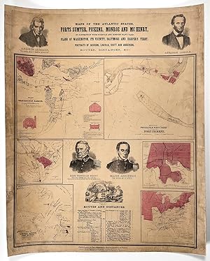 Prang & Co. Broadside with Maps of Early Civil War Hotspots