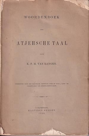 Seller image for Woordenboek der Atjehsche Taal for sale by Asia Bookroom ANZAAB/ILAB