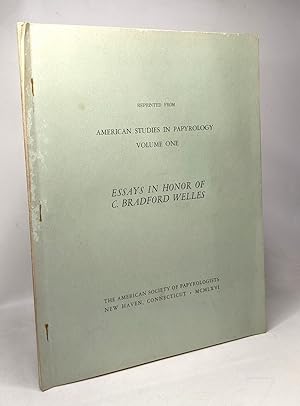 Imagen del vendedor de Sur la stagnation de la pense scientifique  l'poque hellnistique - Essays in honor of C. Bradford Welles - reprinted from American studies in papyrology - VOLUME ONE - a la venta por crealivres