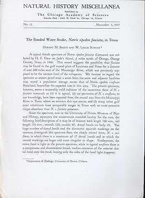 Seller image for The banded water snake, Natrix sipedon fasciata, in Texas. for sale by Frank's Duplicate Books