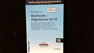 Immagine del venditore per Strafrecht - Allgemeiner Teil II: Besondere Erscheinungsformen der Straftat, Unterlassungs- und Fahrlssigkeitsdelikt, Irrtums-, Beteiligungs- und Konkurrenzlehre. (SR-Studienreihe Rechtswissenschaften) venduto da Antiquariat Bookfarm