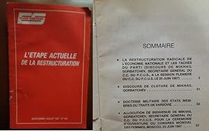 Image du vendeur pour L Etape Actuelle de la Restructuration Discours ETUDES SOVIETIQUES 1987 Russie URSS mis en vente par CARIOU1