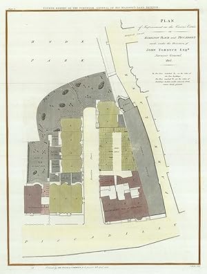 Bild des Verkufers fr Plan of Improvement on the Crown's Estate in Hamilton Place and Piccadilly made under the Direction of John Fordyce Esq.r Surveyor General 1805. Fourth Report of the Surveyor General of His Majesty's Land Revenue. zum Verkauf von Altea Antique Maps