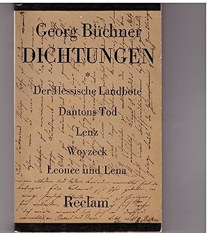 Bild des Verkufers fr Dichtungen - Der hessische Landbote. Dantons Tod. Lenz. Woyzeck. Leonce und Lena zum Verkauf von Bcherpanorama Zwickau- Planitz