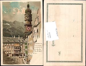 Seller image for 680141 Lithographie Innsbruck Stadtthurm Goldenes Dachl pub Ottmar Zieher 1216 for sale by Versandhandel Lehenbauer