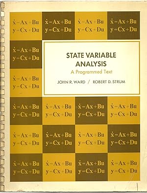 Bild des Verkufers fr State Variable Analysis, A Programmed Text zum Verkauf von Sabra Books