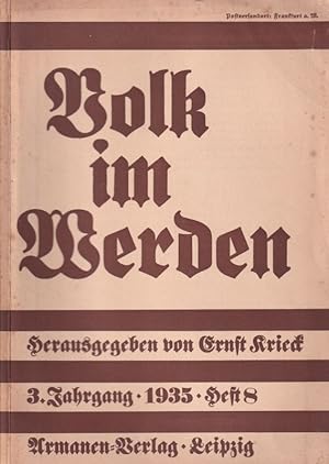 Seller image for Volk im Werden 3.Jahrgang 1935 Heft 8 (1 Heft) for sale by Clivia Mueller