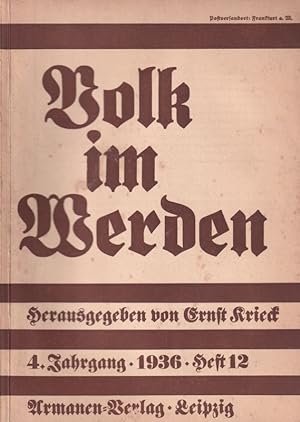Seller image for Volk im Werden 4.Jahrgang 1936 Heft 12 (1 Heft) for sale by Clivia Mueller